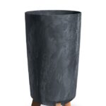 Doniczka Gracia Tubus Slim Beton Effect-ANTRACYT