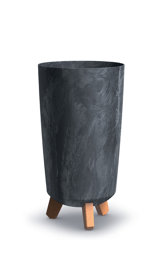 Doniczka Gracia Tubus Slim Beton Effect-ANTRACYT