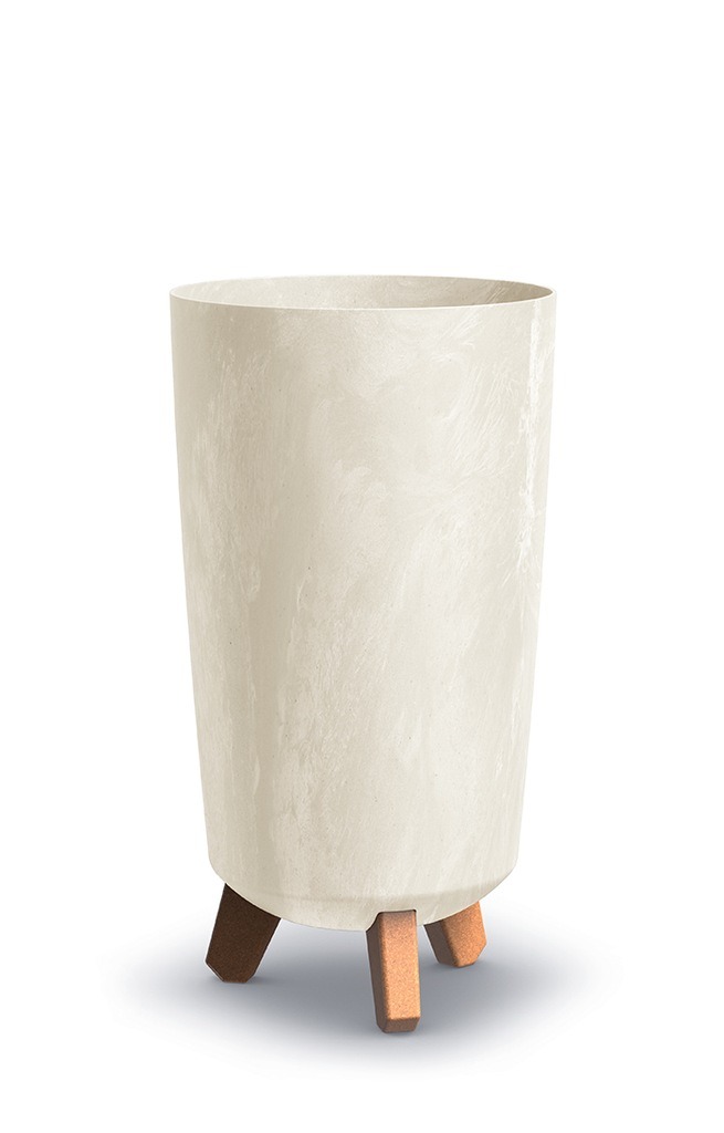 Doniczka Gracia Tubus Slim Beton Effect-KREM