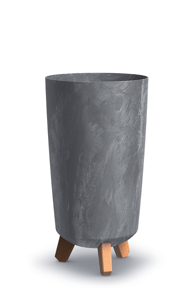 Doniczka Gracia Tubus Slim Beton Effect-MARENGO