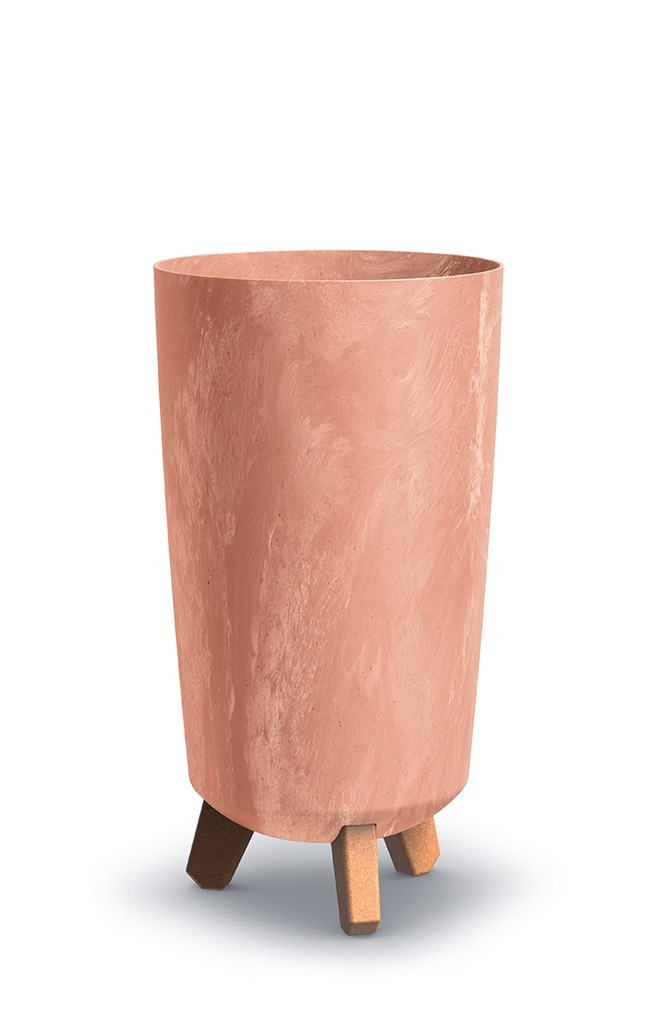 Doniczka Gracia Tubus Slim Beton Effect-TERAKOTA