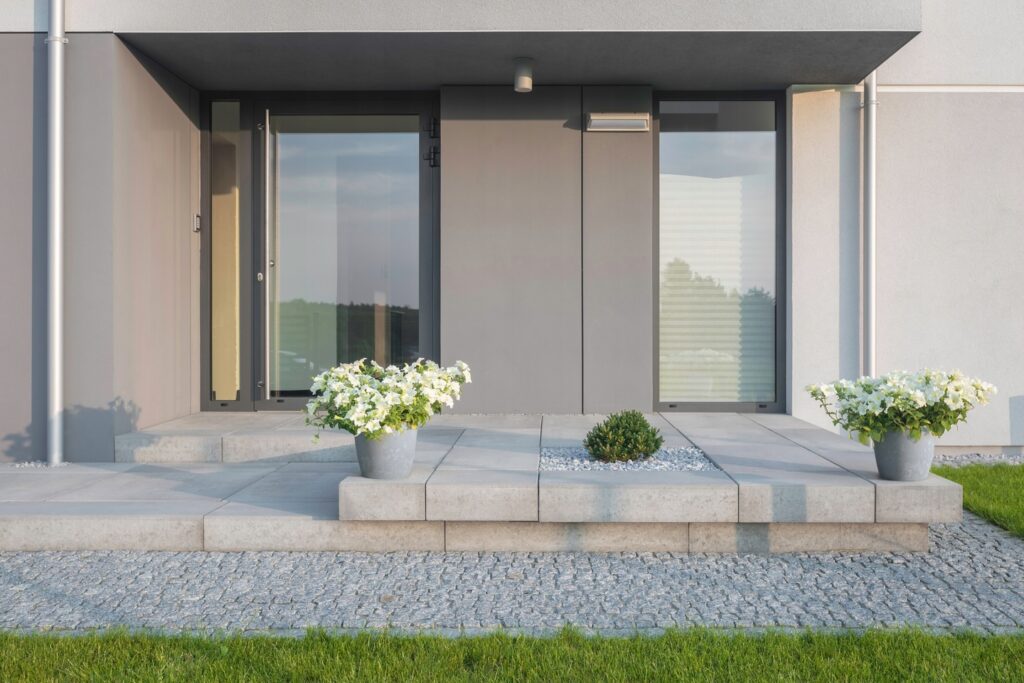 Doniczka MAGNOLIA ECO RECYCLED efekt betonu Doniczka betonowa na taras
