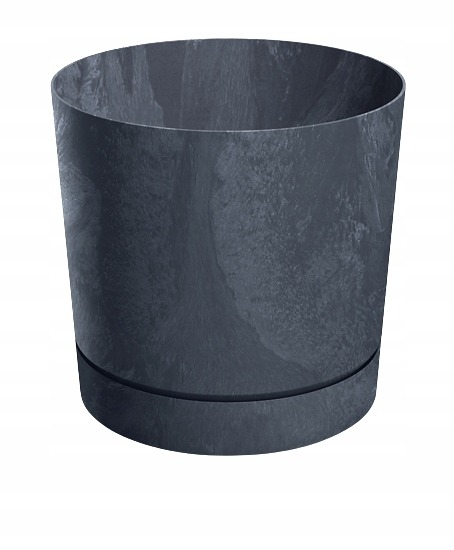 Doniczka Tubo BETON EFFECT z podstawkiem antracyt