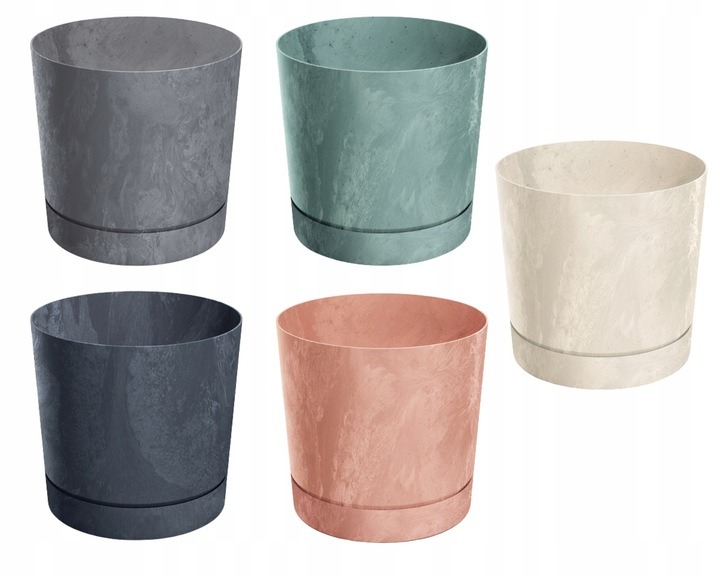 Doniczki Tubo BETON EFFECT z podstawkiem